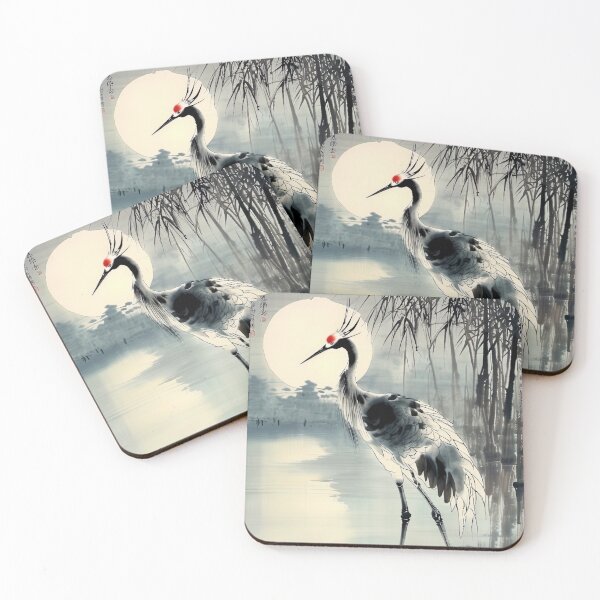 Item preview, Serenity of the Red-Crowned Crane designed and sold by KiEgon.