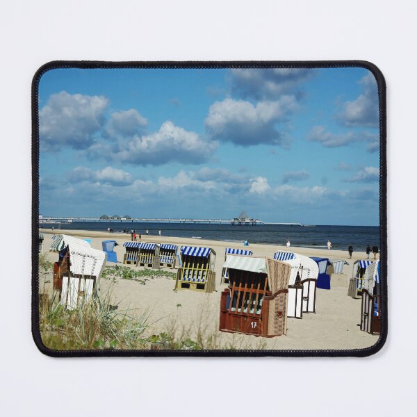Item preview, Colorful beach baskets with pier in background designed and sold by Piotrek0001.