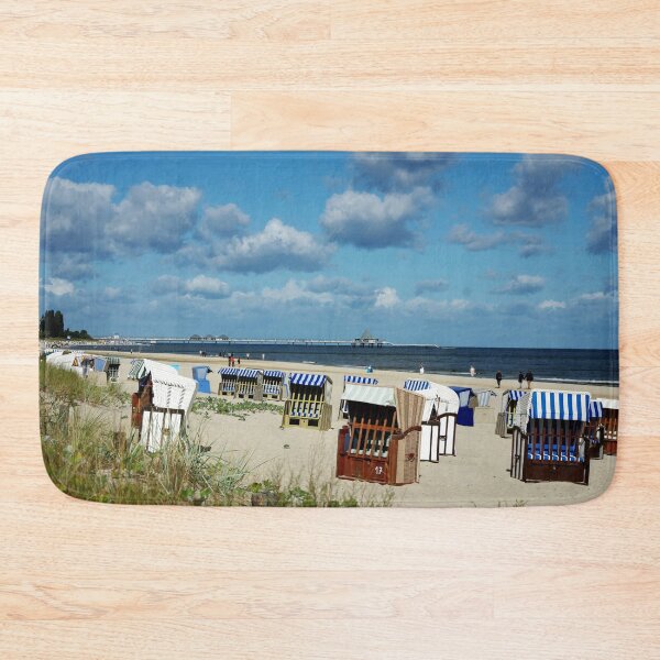 Item preview, Colorful beach baskets with pier in background designed and sold by Piotrek0001.