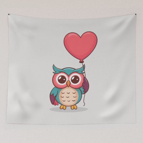Item preview, Owl and a love balloon  designed and sold by 123ks.