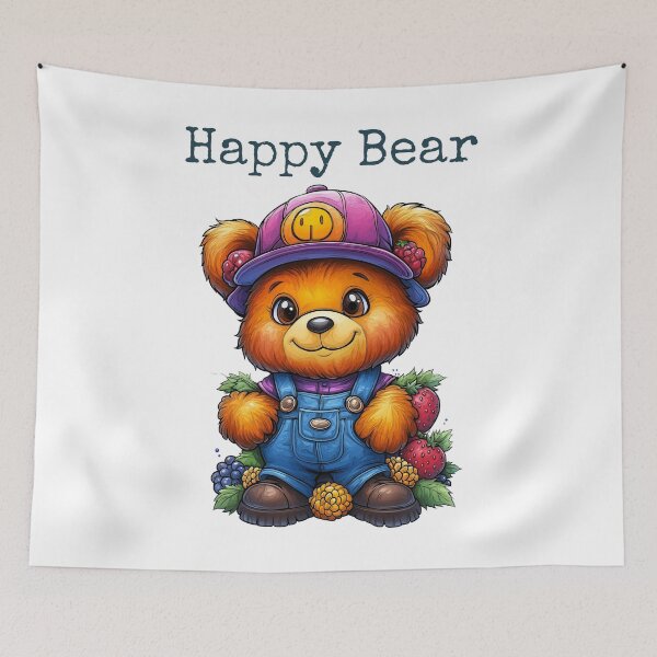Item preview, Happy Bear, Berry Bear Art, Cute Bear Design, Cartoon Bear Illustration, Whimsical Bear designed and sold by BukkyStory.