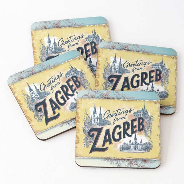 Item preview, Greetings from Zagreb Vintage Travel Retro Postcard Design designed and sold by TravelPostcardGems.