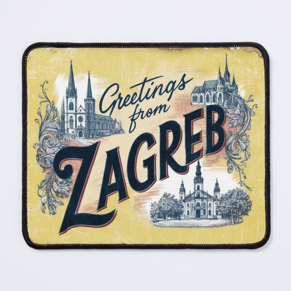 Item preview, Greetings from Zagreb Vintage Travel Retro Postcard Design designed and sold by TravelPostcardGems.