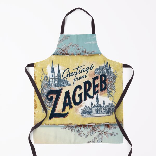 Item preview, Greetings from Zagreb Vintage Travel Retro Postcard Design designed and sold by TravelPostcardGems.