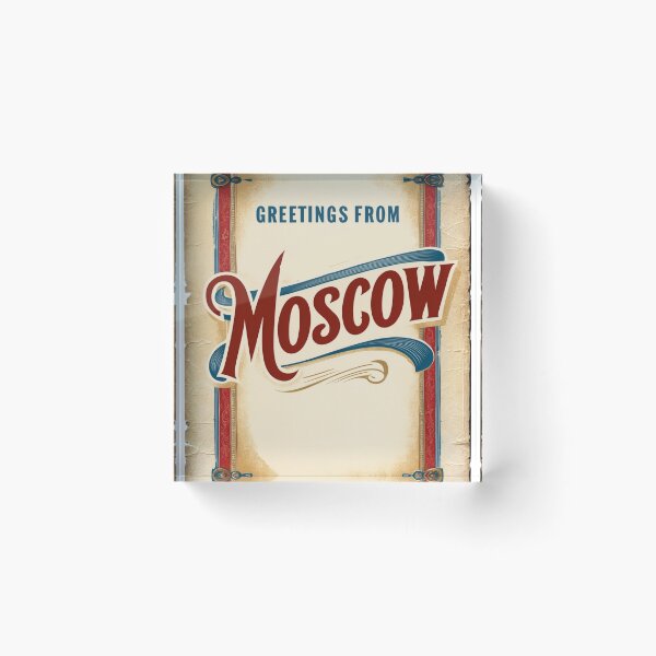 Item preview, Greetings from Moscow Russia Vintage Travel Retro Postcard Design designed and sold by TravelPostcardGems.