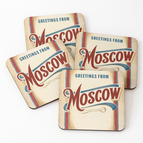 Item preview, Greetings from Moscow Russia Vintage Travel Retro Postcard Design designed and sold by TravelPostcardGems.
