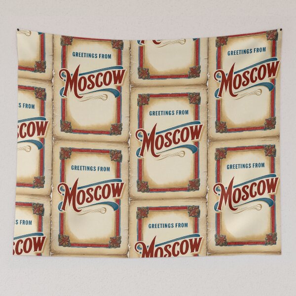 Item preview, Greetings from Moscow Russia Vintage Travel Retro Postcard Design designed and sold by TravelPostcardGems.