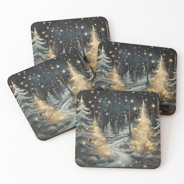 Item preview, Snowy forest.Winter landscape.Winter night. designed and sold by MagelliShop.