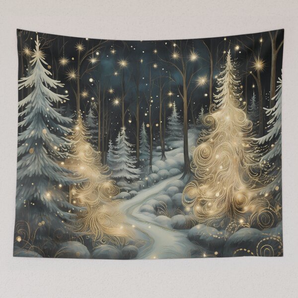Item preview, Snowy forest.Winter landscape.Winter night. designed and sold by MagelliShop.