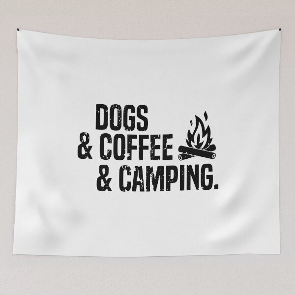 Item preview, Vintage Retro Design - Dogs, Coffee and Camping in Minimal Style designed and sold by pod24.