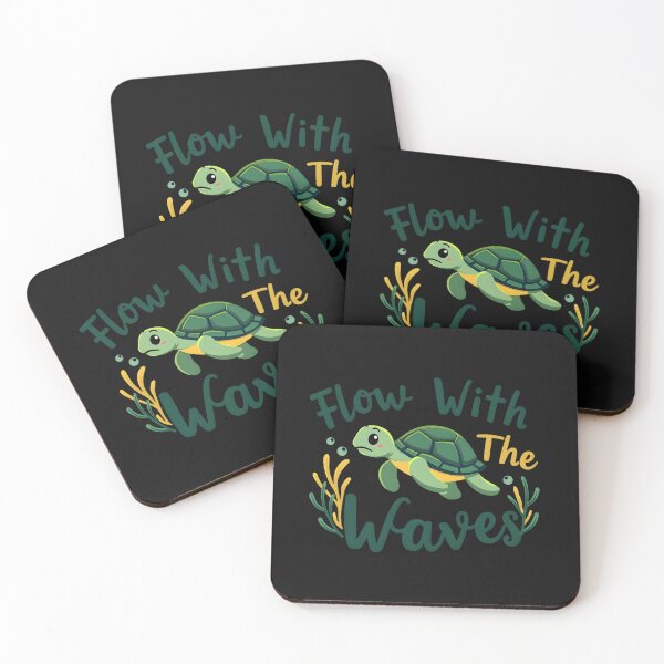 Item preview, Flow with the waves cute turtle designed and sold by FriendlyLlama.