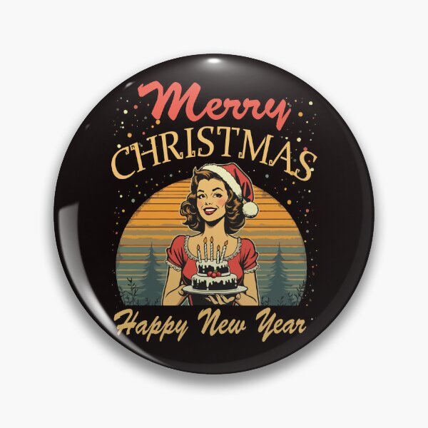 Item preview, Merry Christmas Happy New Year Retro Holiday Style designed and sold by AxelBrook.