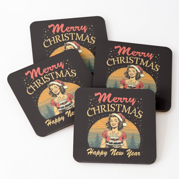 Item preview, Merry Christmas Happy New Year Retro Holiday Style designed and sold by AxelBrook.