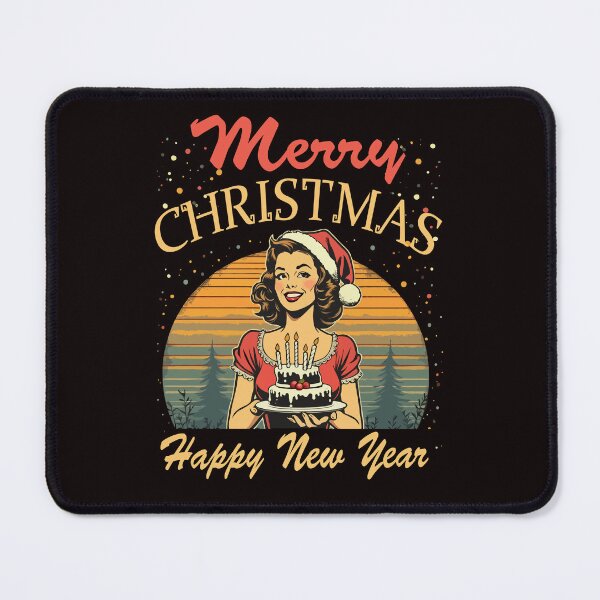 Item preview, Merry Christmas Happy New Year Retro Holiday Style designed and sold by AxelBrook.