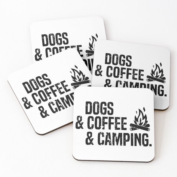 Item preview, Vintage Retro Design - Dogs, Coffee and Camping in Minimal Style designed and sold by pod24.