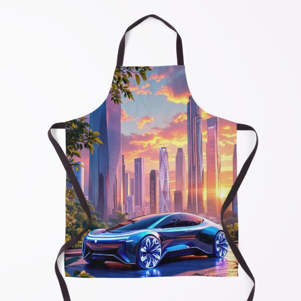 Item preview, Futuristic Car in a Modern Cityscape designed and sold by artwaves.