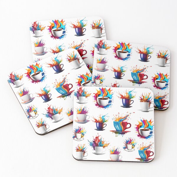 Item preview, Coffee Cup with Bright Paint Splash Pattern 1 designed and sold by Tom-Johnson.