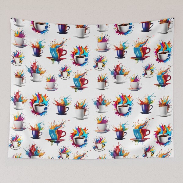 Item preview, Coffee Cup with Bright Paint Splash Pattern 2 designed and sold by Tom-Johnson.