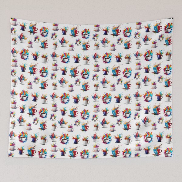 Item preview, Coffee Cup with Bright Paint Splash Pattern 3 designed and sold by Tom-Johnson.