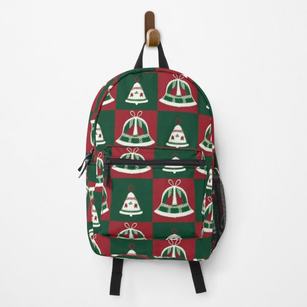Item preview, Green Red Traditional Christmas Jingle Bells Checkers Pattern designed and sold by Sturdust.