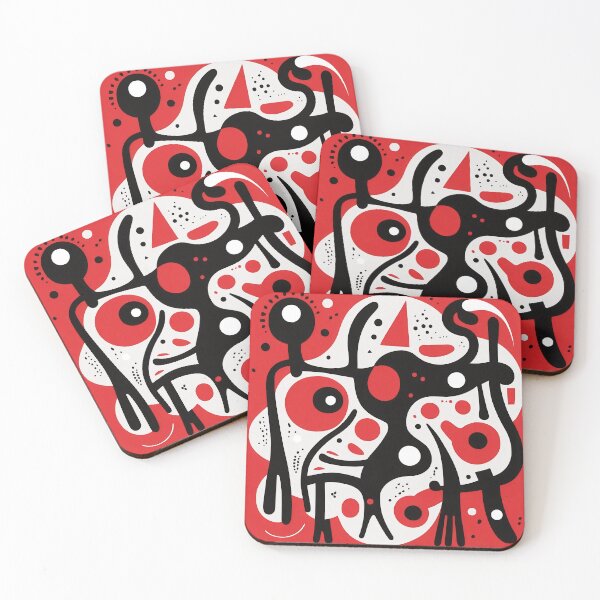Item preview, Abstract art in red, white and black number 1 designed and sold by Harry Wibier.
