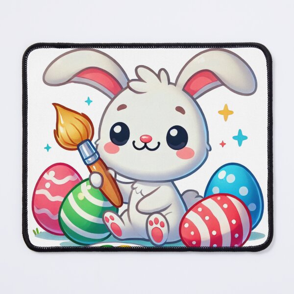 Item preview, bunny painting colorful Easter eggs. designed and sold by NTKSHOP11.