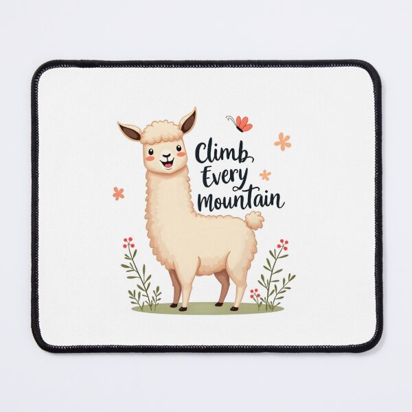 Item preview, Climb Every Mountain cute llama designed and sold by FriendlyLlama.