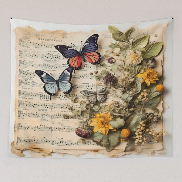Item preview, Vintage Butterflies and Roses - Music Butterflies designed and sold by Frame & Fold.