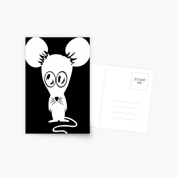 Rat Gang Crew Logo Design by iServalan White on Black Postcard