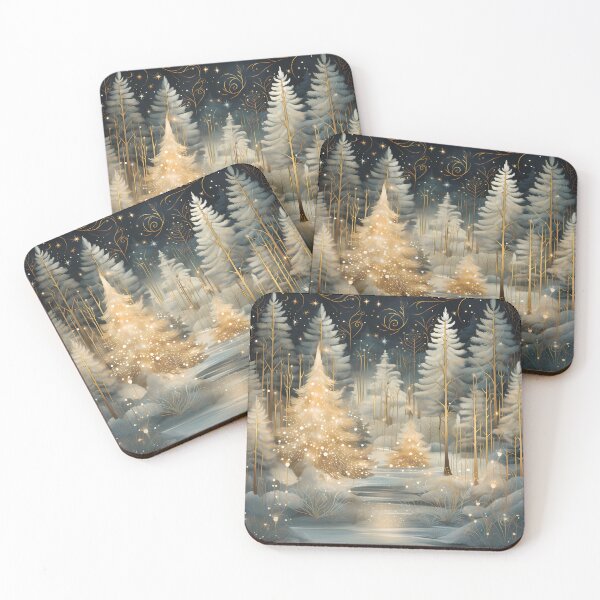 Item preview, Snowy forest.Winter landscape.Winter night. designed and sold by MagelliShop.