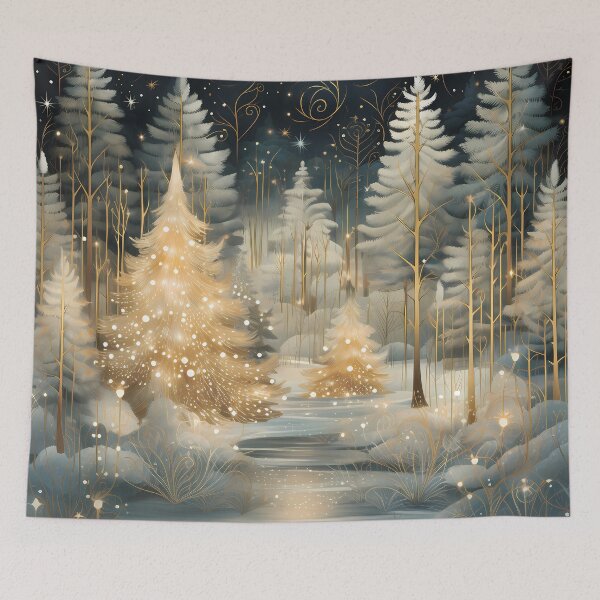Item preview, Snowy forest.Winter landscape.Winter night. designed and sold by MagelliShop.