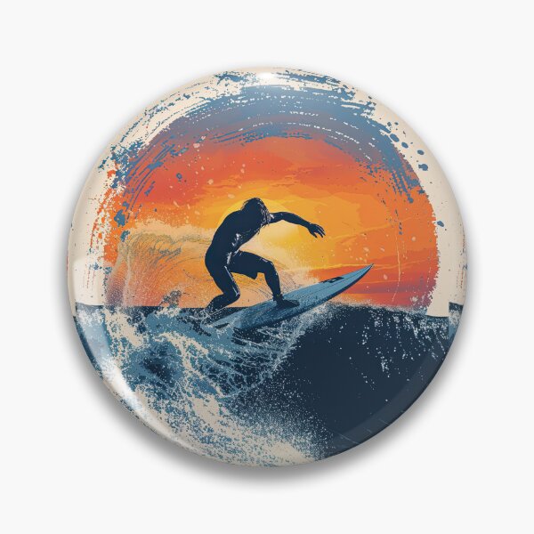 Item preview, Powerful Wave and Surfer Silhouette at Dusk designed and sold by Piotrek0001.