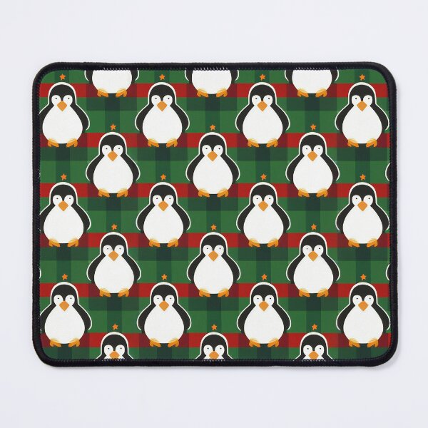 Item preview, Green Red Checkered Penguin Christmas Retro Pattern designed and sold by Sturdust.