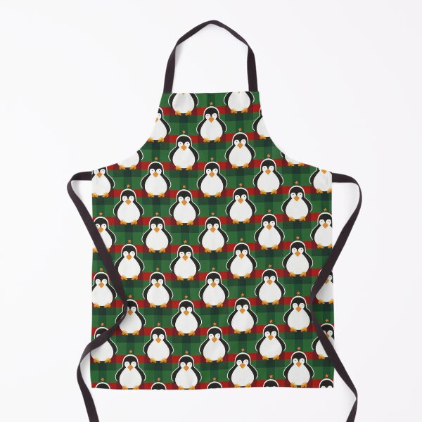 Item preview, Green Red Checkered Penguin Christmas Retro Pattern designed and sold by Sturdust.