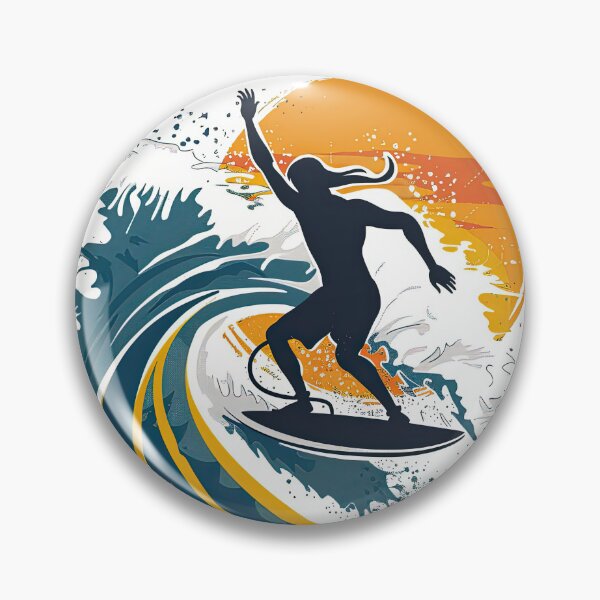 Item preview, Surfer on Ocean Wave with Fiery Sunset designed and sold by Piotrek0001.
