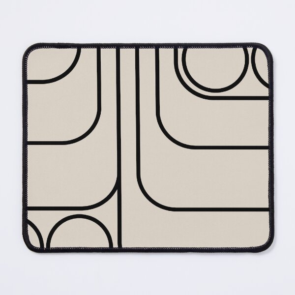 Item preview, Retro Modernist Geometric Design Black & Linen White designed and sold by tonymagnerart.