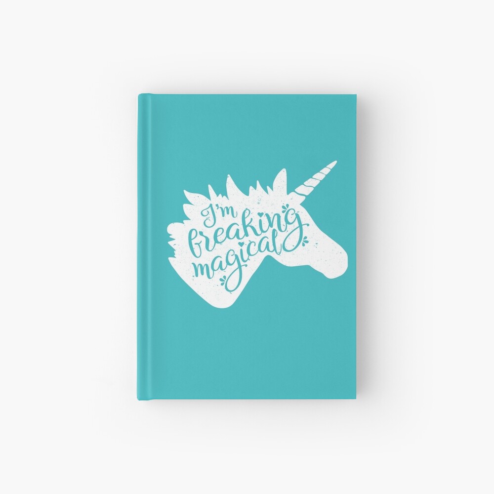 Vintage I'm a freaking magical unicorn Hardcover Journal
