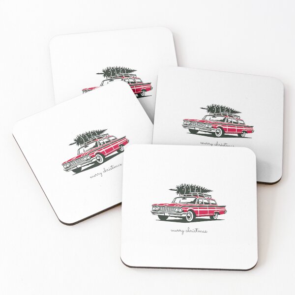 Item preview, Vintage Car with Christmas Tree on Top designed and sold by Blink Art Studio.
