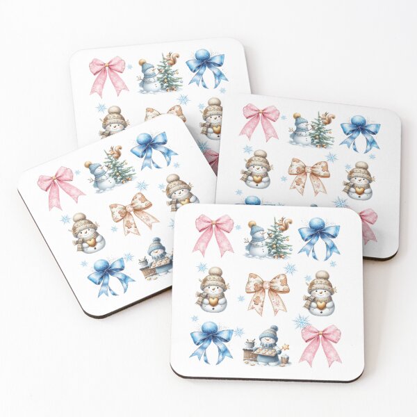 Item preview, Pastel Snowman and Christmas Bow designed and sold by MadCatPrints.