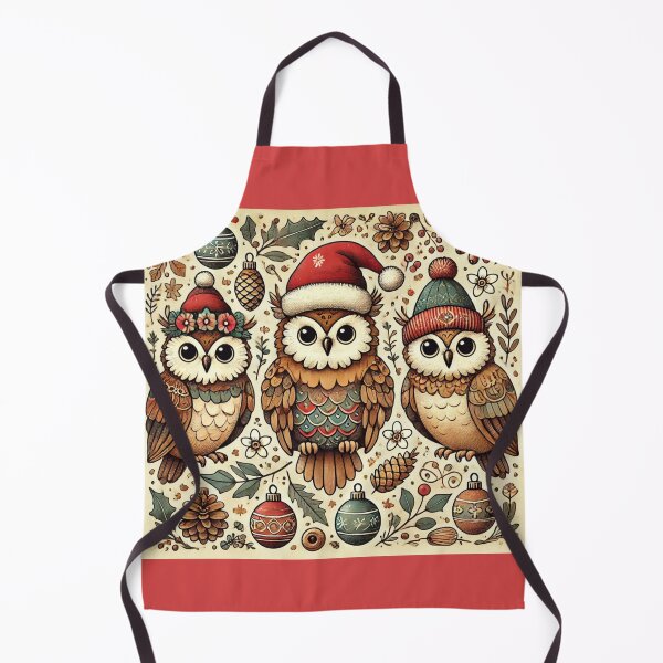 Item preview, Rustic Christmas owls in santas hats designed and sold by Meandmyshop.