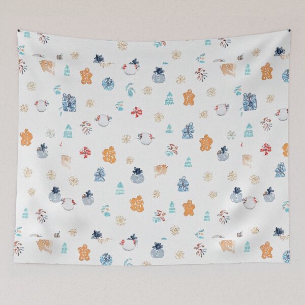 Item preview, Festive Holiday Pattern with Gingerbread & Gifts designed and sold by DigitalGemArt.