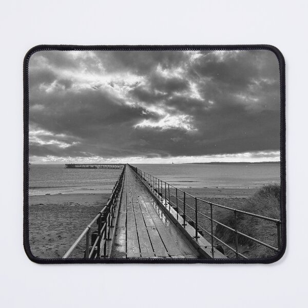Item preview, Rainy Day on The Old Wooden Pier in Blyth - Monochrome designed and sold by Violaman.