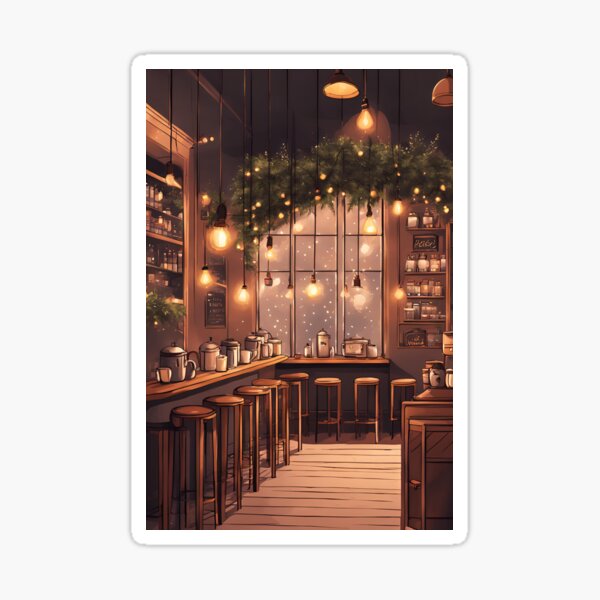Item preview, Cosy winter setting in Coffee shop with light  designed and sold by Anisha  Vaz.