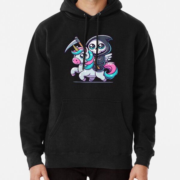 Item preview, Cute Grim Reaper Riding a Magical Unicorn designed and sold by Kawaii-n-Spice.