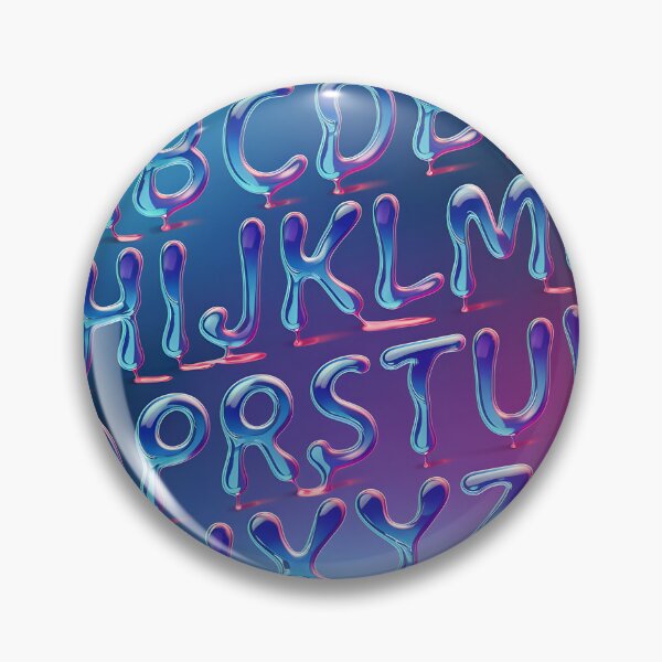 Item preview, Creative 3D Liquid Alphabet in Gradient Neon Colors on Blue Background designed and sold by Creative88Art.