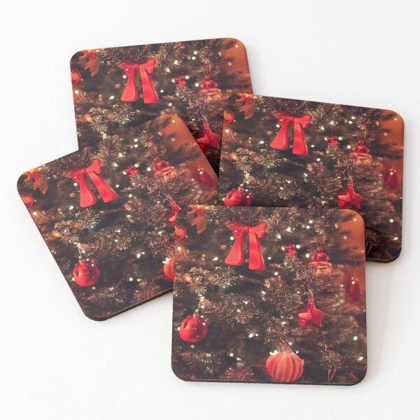 Item preview, Christmas Tree with Lights and Red Ornaments designed and sold by DigitalGemArt.
