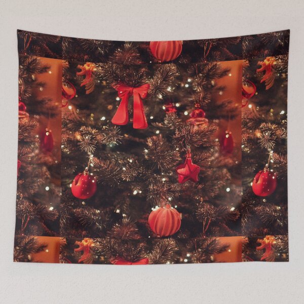 Item preview, Christmas Tree with Lights and Red Ornaments designed and sold by DigitalGemArt.