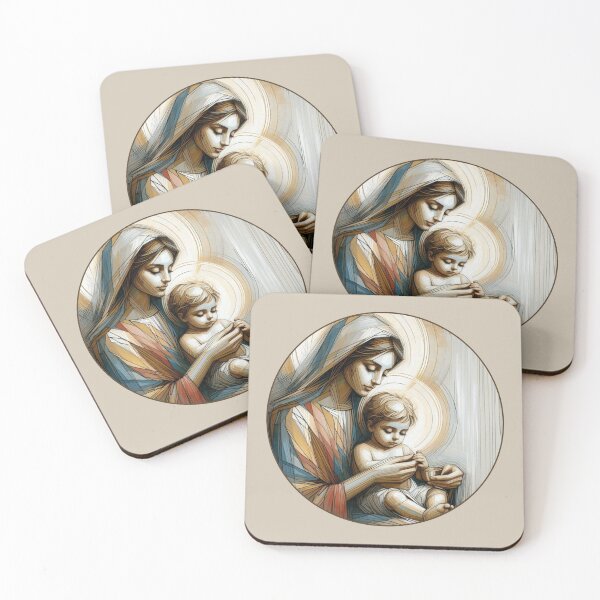 Item preview, Religious christian Christmas greetings, Holy Mary with baby Jesus,  designed and sold by coloursforkids.