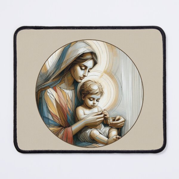 Item preview, Religious christian Christmas greetings, Holy Mary with baby Jesus, designed and sold by coloursforkids.