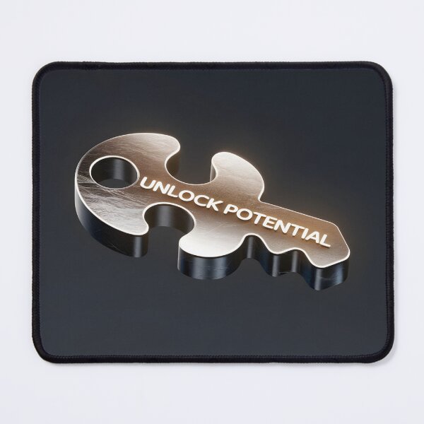 Item preview, Key Shaped Object With Text Unlock Potential on Dark Background designed and sold by Creative88Art.